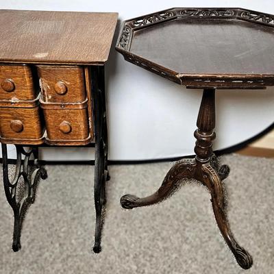 Vintage Treadle Sewing & Tea Tables