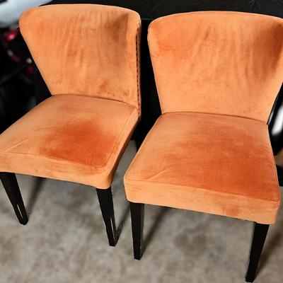 Burnt Orange Velvet Dining Chairs
