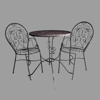 Small 3 Pc Black Iron Bistro Set