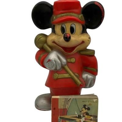 Disney Vintage Mickey Bank And Flip Book