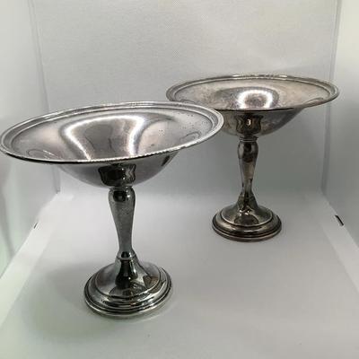 Two Lunt Weighted Sterling Compotes