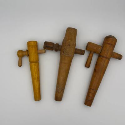 3 Wooden Barrel Taps