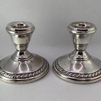 Pair Of Weighted Sterling Candlesticks 