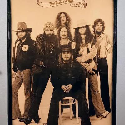 Rare Lynyrd Skynyrd 'Wood Poster' - Unique Good Cond.  Please See Photos & Description *