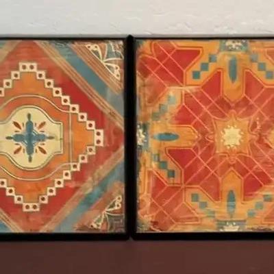 Madison Park Moroccan Tile Four Piece Framed Art Set