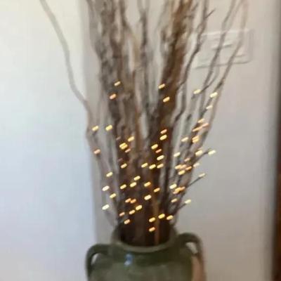 Large Ceramic Vessel With Lighting Sticks