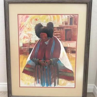 Framed And Signed Native American Art 