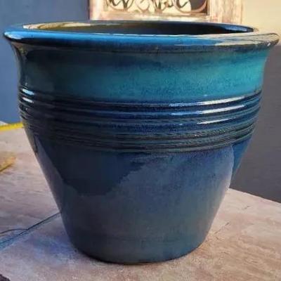 Glazed Ceramic Blue Planter