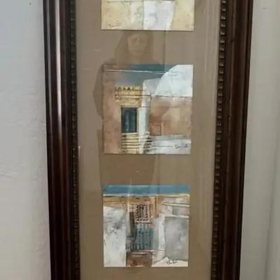 Framed And Signed Wall Art W/ Abstract Architectural Designs