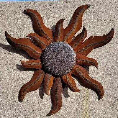 Rustic Metal Sun Sculpture