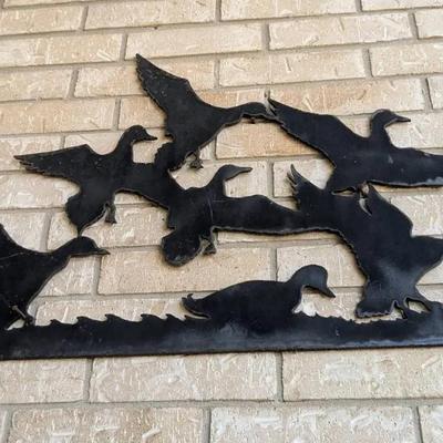 Large Hanging Iron Duck Scene