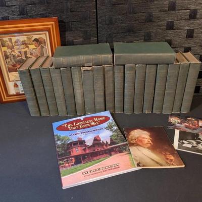 Antique Mark Twain Book Set (Some Missing, See Description For All Books Included) + Memorabilia 