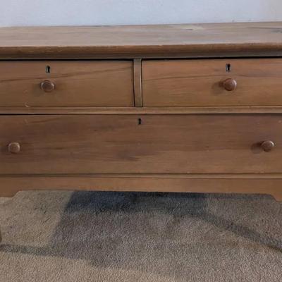 Pine Dresser W/ Wheels 
