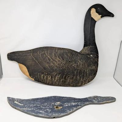 Vintage Paper Goose + Wooden Bird Decoys 