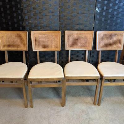 4 Stackmore Cane Back Folding Chairs