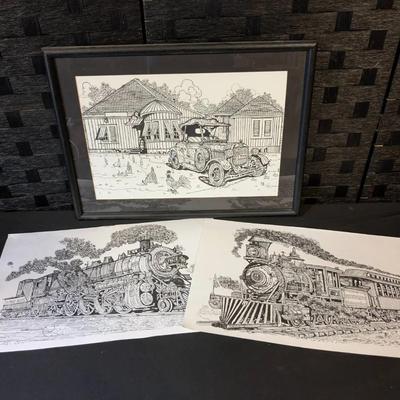 Train & Car Prints - Signed "Ricardo"