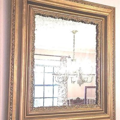 Antique Gold Mirror, 25.5"x30"