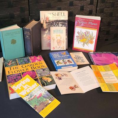 Vintage Books On Plants, Gardening, And Shells