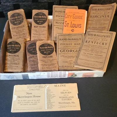 Vintage Rand-McNally State Pocket and Vest Pocket Road Maps, St. Louis City Guide, etc