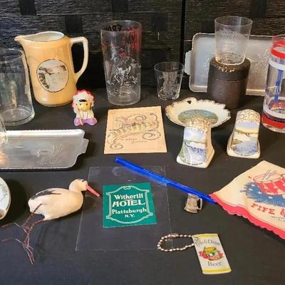 Lot Of Various NY (Esp. Niagara Falls) Collectibles, Shot Glasses, Trays, Etc