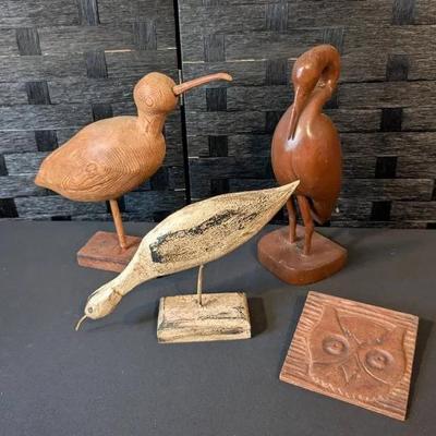 Carved Wooden Birds