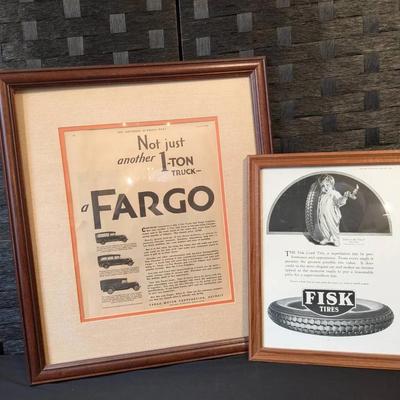 Antique Car Ads - Fisk Tires & Fargo 1 Ton Truck