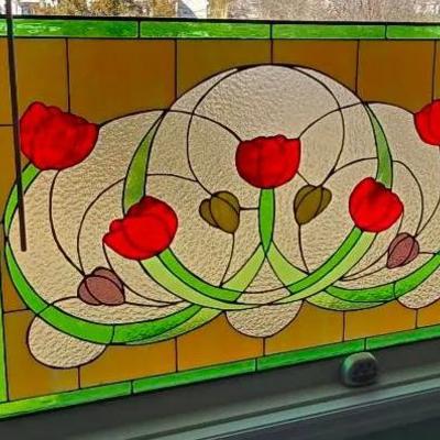 Stained Glass Panel Tupli Pattern 41"x28"
