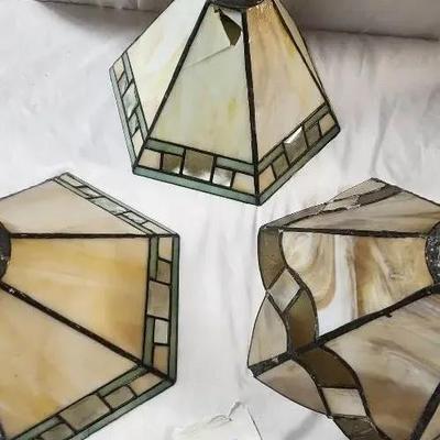 Stained Glass Set Of Three Lamp Shades