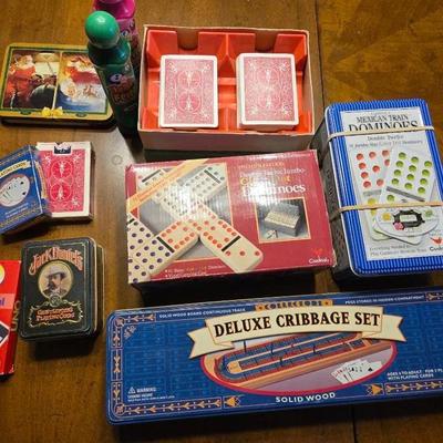 Family Game Night Cribbage, Domino's, Bingo Dobbers, Uno And Other Playing Cards