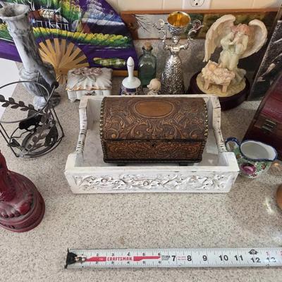 Music Box, Snow Globe, Wood Boxes, Vintage German Wedding Wager Cup And More Decor