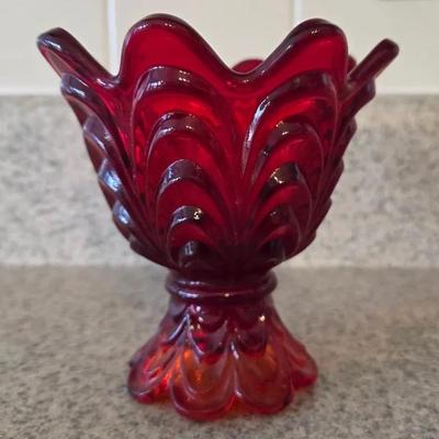  Fenton Ruby Red Glass Votive Or Candle Holder