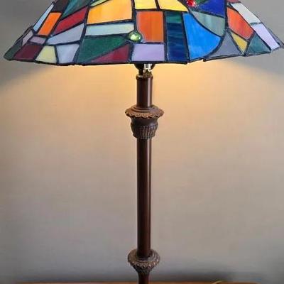 Stained Glass Panel Table Lamp 30" Tall