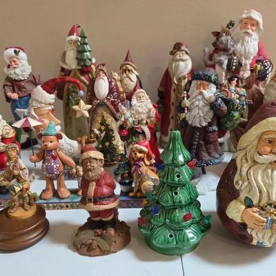 Wooden, Porcelain And Other Sanya Statue And Chriatmas Decor
