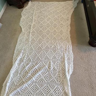 White Crochet Throw