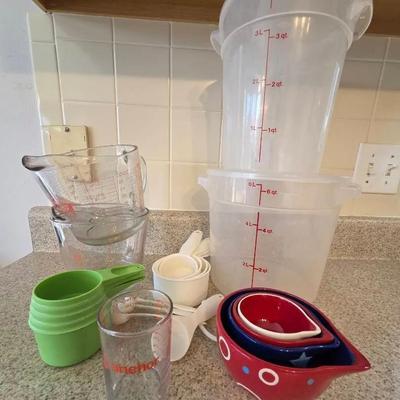 Mixed Measing Cups And Containers Tupperware, Anchor Amd Others
