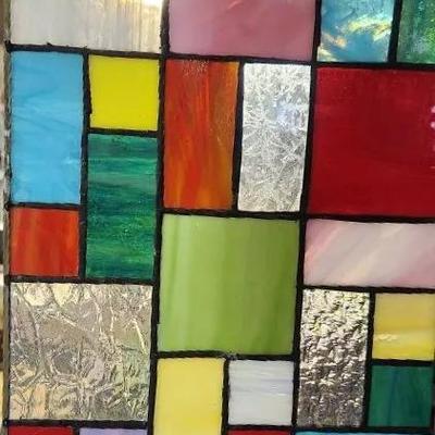 Stained Glass Squares & Rectangle Hanging Display 
