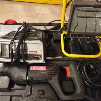 Craftsman Reciprocating Saw, Work Light, Schumacher 6/2 Amp Dual-Rate Manual Battery Charger 