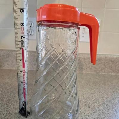 Vintage Anchor Hocking Tang Glass Pitcher With Lid
