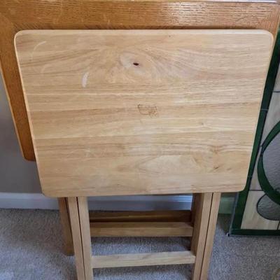 Set Of 3 Wood TV Trays 