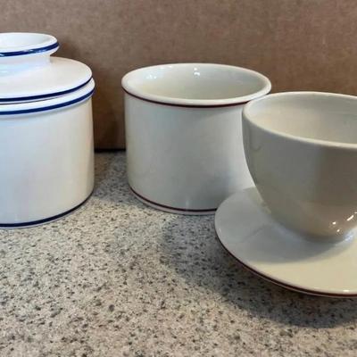 Set Of 2 Original Butter Bell Crock by L. Tremain, in the "Le Bistro" Style