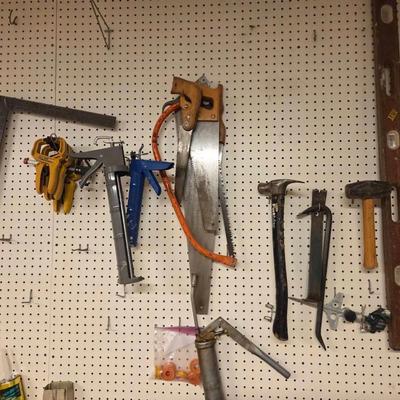 All Tools And Boxes Of Screws Shown Hammers, Samsung, Levels, Lease Gun And More