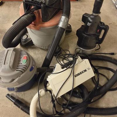 Shop Vac And Blowers Oreck XL Vacuum, Shop Vac 2.5 Gal, Rigid 9 Gal, Double K Blower