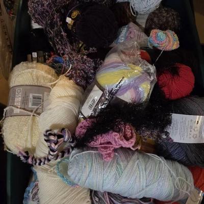 Large Bin Of Yarn
