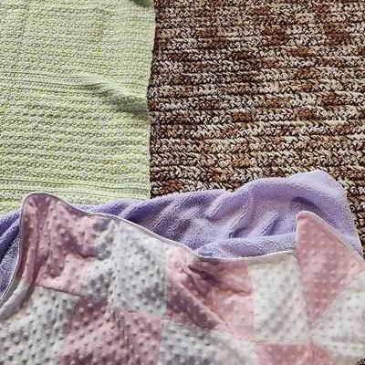 Two Afghans & One Soft Baby Blanket