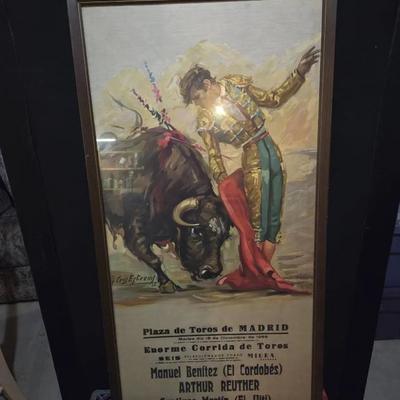 Vintage Spanish Bullfight for the Plaza de Toros de Madrid, featuring matadors Manuel Benítez