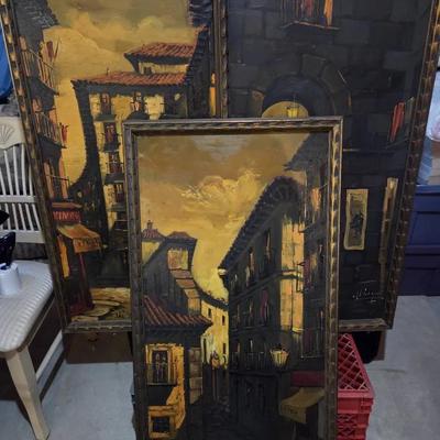 Oil Painting European Street Scenes