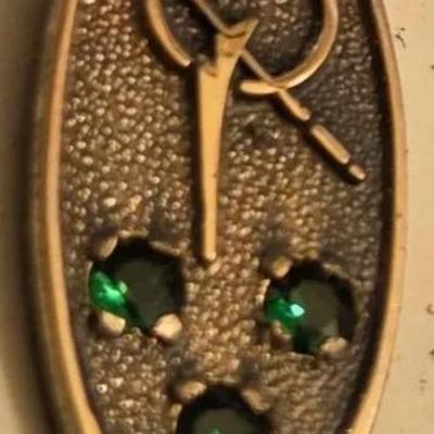 Vintage McDonnell Douglas Emerald Service Award Pin 1/10 10kt