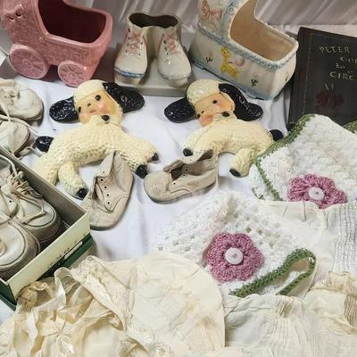 Vintage Baby, Baby Doll Collection, Ceramics, Baby Clothes, Baby Shoes 