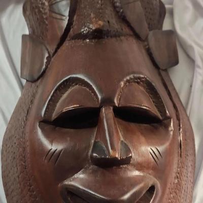 Large African Wooden Mask Teke Or Wolof People