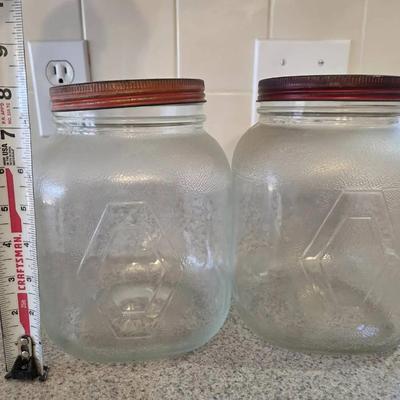 Set Of 2 Vintage Hazel Atlas 1 Gallon Stoage Jars